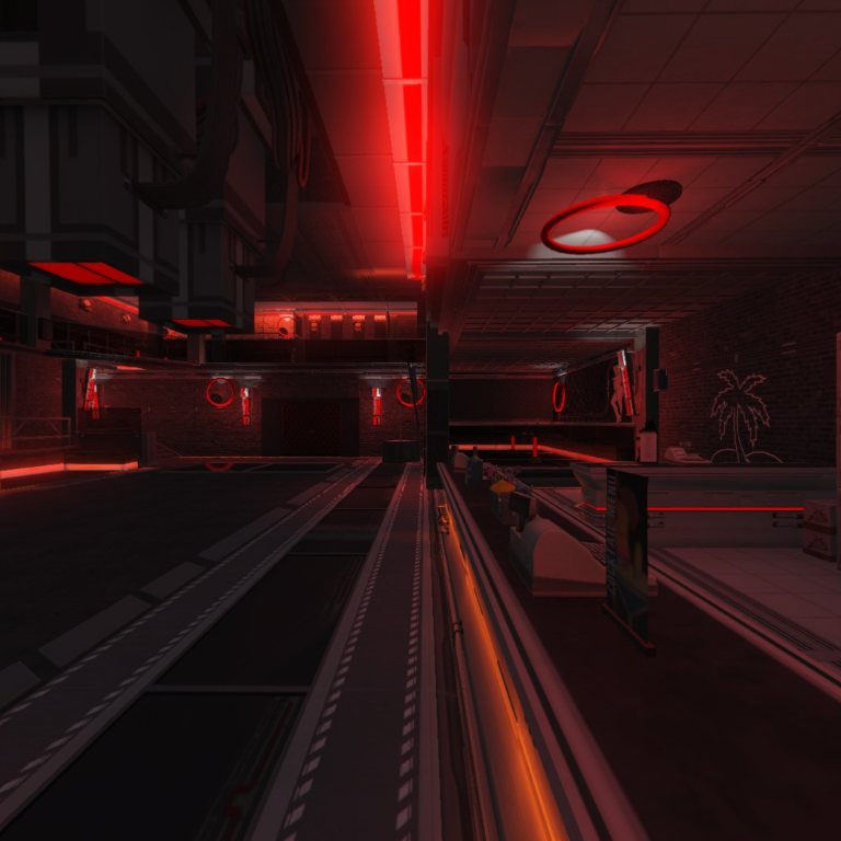 Lust Resort Compound — main interior and illuminated walkways